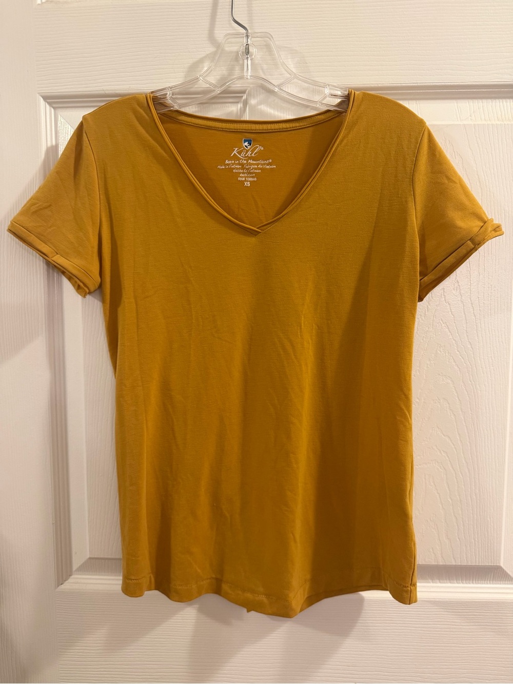 Kuhl Women's Short Sleeve V-Neck Tee — Mustard